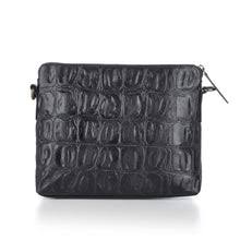 New Elsie Bag- Black Croc Leather