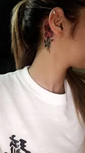 Follow Ryannxxleigh For More Neck Tattoo Tattoos Rose Tattoo Behind Ear
