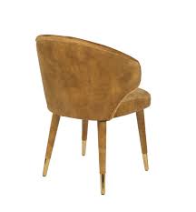 Velvet dining chairs are an elegant addition to any dining room. Ochre Velvet Dining Chair Lunar By Dutchbone
