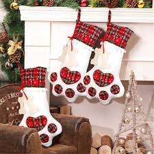 Check spelling or type a new query. Amazon Com Aerwo Pet Dog Christmas Stocking Hanging Christmas Stocking With Large Paw For Christmas Decorations 18 X 11 Inches Home Kitchen