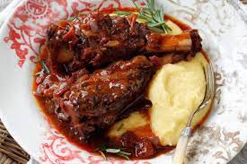 Rosemary Lamb Shanks Braised In Red Wine Recipe Lamb Shank Recipe Lamb Dishes Slow Cooked Lamb Shanks