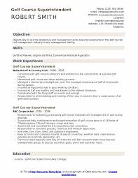 Golf Course Superintendent Resume Samples Qwikresume