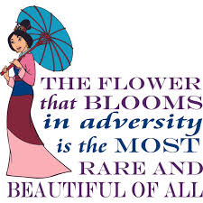 The flower that blooms in adversity is the most rare and beautiful of all. Vinyl Kids Bedroom Living Room Female Warrior Hua Mulan Decor Design Home Art Wall Decal Quotes