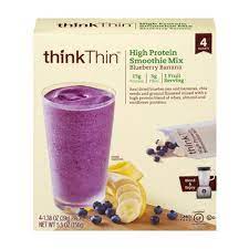 Satisfy your hunger and stay energized with the power of protein! Think Thin High Protein Smoothie Mix Blueberry Banana 4 Pk 1 38 Oz Instacart