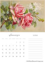 Roses Calendar Printable for January 2015