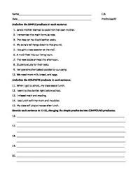 Ela Predicates Simple Complete Compound Worksheet 2 W Answers Predicates Subject And Predicate Compound Predicates
