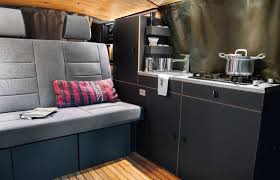 Nondescript Vw Van Hides A Gorgeous And Chic Mobile Home Camper Furniture Vw Bus Volkswagen Van