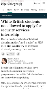 White British students not allowed to apply for security services  internship and Reddit censorship went overdeive : r/2westerneurope4u