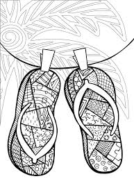 Flip flops daisy flower button 8. Hand Drawn Zentangle Of Flip Flops For Coloring Book Stock Vector Illustration Of Shoes Print 71275298
