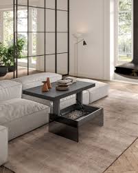 Coffee table with synchronous swivelling tops. Bellagio Ozzio Italia