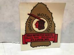 Hendee needed a machine that could pace bike races. Vintage 1940 S Indian Motorcycles St Louis Mo Water Transfer Decal 2 5 X 2 25 Ebay