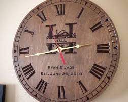 Personalized Clock Engraved Wood Clock Carved Engraved Etsy Personalized Clocks Engraved Clock Wood Clocks