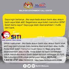 Untuk makluman anda, bagi akaun yang tidak aktif selama satu tahun, caj perkhidmatan tahunan sebanyak rm10.00 akan dikenakan ke atas akaun selepas 7 tahun, sekiranya akaun masih tidak diaktifkan dan masih mempunyai baki, akaun tersebut akan ditutup dan baki akan dihantar ke bank. Mygcc On Twitter Permohonan Bpn Tiada Akaun Bank Disebabkan Disenaraihitam Atau Muflis Atau Tiada Akaun Bank Atau Akaun Bank Tidak Aktif Sila Hubungi Lhdn Untuk Pertanyaan Lanjut Hotline 1 800 88