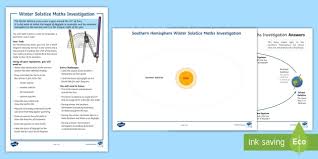 The arrival of the winter solstice at 9.43am todaymarks the point from. Southern Hemisphere Winter Solstice Maths Investigation Worksheet
