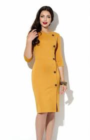 Mustard Office Dress Autumn Spring Jersey Dress Business Woman Clothes Casual Clothing For Women Business Dresses Fashion Clothes For Women