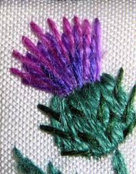 Thread Painting And Silk Shading Embroidery Techniques And Projects Hand Embroidery Thistle Necklace Thread Painting On Silk Hand Embroidery Thread Painting Hand Embroidery Projects