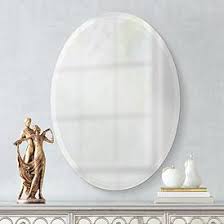 Metallic oval wall mirror light bronze 38h metal frame bathroom farmhouse new. Frameless Oval Vanity Mirrors Mirrors Lamps Plus