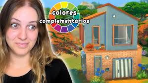 Los Sims 4 PERO cada MINICASA son dos COLORES COMPLEMENTARIOS: azul y  naranja 💙🍊 || Marta