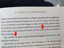 From A Court of Silver Flames. We all know the feeling of orgasming from...  Male liquid on your skin. I had to double check whether Sarah J Maas was  indeed a woman