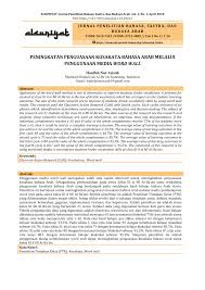 Pdf Peningkatan Penguasaan Kosakata Bahasa Arab Melalui Penggunaan Media Word Wall