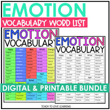 Scientists seem to agree that there are five primary ones: Emotions Vocabulary List Freebie By Teach To Love Learning Tpt