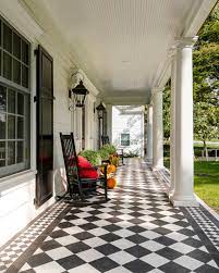 Clearly the porch floor boards needed refinishing and the railing was completely unrelated in design to the rest of the house. Black And White Porch Ideas Photos Houzz
