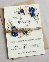 Rustic Navy Wedding Invitation Printable Modern Bohemian Wedding Invite S Navy Wedding Invitations Printable Wedding Invitations Bohemian Wedding Invitations
