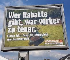 Das Gefallt Mir Sehr Gut Hornbach Wirbt Mit Der Einfachen Wahrheit Wer Rabatte Gibt War Vorher Zu Teuer Wahrheit Rabatt Bau Handwerk