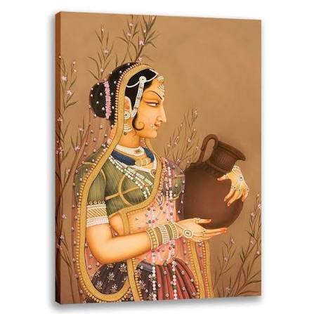 Lady with Pot - Bani Thani, Rajasthani Art, Indian Traditional Art, Cu – KRITINOVA INDIA