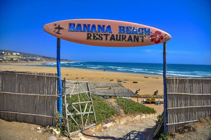 The entrance to the relaxed sands of Banana Beach, AI generated