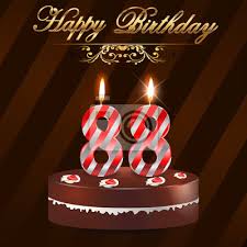 88 Jahre Alles Gute Zum Geburtstag Karte Mit Kuchen Und Kerzen Fototapete Fototapeten Geben Besondere Wunsche Myloview De