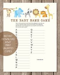 Printable baby shower name tags are now available for free. Printable Baby Shower Name Game Baby Shower Names A To Z Jungle Animals Theme Print It Baby