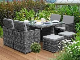 Please note none of our rattan sets have a hole for a parasol. Nova Outdoor Living Celia 4 Seat Deluxe Cube Set With 4 Stools 1 25m Square Table Dining Set At Gardenman