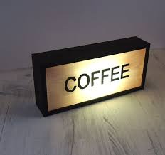 Our vintage signs give you the best of both worlds. Lighted Coffee Sign Handcrafted Wooden Light Box Sign For Etsy Light Box Sign Wooden Light Cafe Decor