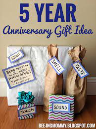 The theme of a paper gift offers plenty of playful and. 5 Year Wedding Anniversary Gift Idea 5 Senses Meets Wood