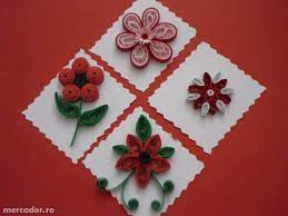 Sunt martisoare quilling cu magnet, suport, sau ac de brosa, flori si fluturi colorati. Quilling Mamabloguieste Quilling Origami Stars Handmade