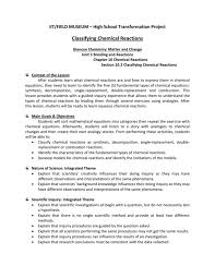 A decomposition reaction is called the. Classifying Chemical Reactions Worksheet