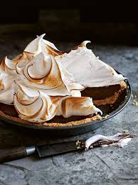 Crunchy Biscuits Smooth Dark Chocolate And Airy Meringue Make This Dessert A Show Stopper Desserts Tart Recipes Meringue Pie