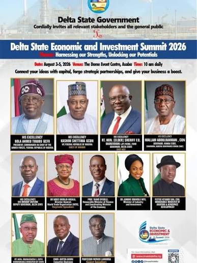 COME AND INVEST IN DELTA: Delta Economic And Investment Summit 2026… Delta State opens its doors to Investment and innovation As Great Minds Coverage on Asaba to explore possibilities across Sectors At
