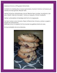 Bake for 10 to 20 minutes at rack 3. Darz Rojas Choc Chip Recipe Spanish Page 2 3 Created With Publitas Com