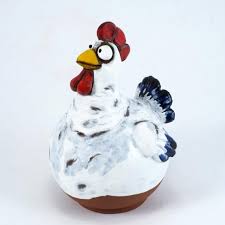 Keramik Dekoration Statue Fur Garten Und Haus Huhn Handgefertigt Von C Midene Gkr4 In 2020 Chicken Art Clay Birds Handmade Ceramics