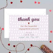 If you received a gift from a group of people, you should send individual wedding thank you notes to each person who contributed to the present. Personalised Engagement Or Wedding Thank You Card By Molly Moo Designs Notonthehighstreet Com