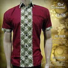 Seragam Batik Baju Batik Kombinasi Merah Kemeja Batik Pria Batik Kerja Batik Seragam Kantor Tribal Shirt Model Baju Pria Seragam Pria