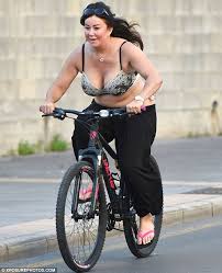Amateur brunette strips and shows her busty tits. On Your Bike Big Brother S Lisa Appleton Proudly Parades Her Ample Assets As She Strips Down To Her Bra For A Cycle And Al Fresco Lunch In Spain Daily Mail Online