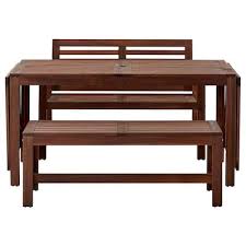 Applaro Bench W Wall Panel Shelf Outdoor Brown Stained Ikea Ikea Outdoor Furniture Ikea Outdoor Outdoor Dining Furniture