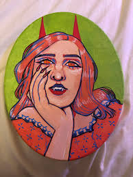 Acrylic painting of childhood fear