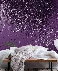 Purple Glitter Dream 1 Wallpaper From Happywall Com Purple Wall Decor Purple Wall Decor Bedrooms Bedroom Wallpaper Accent Wall