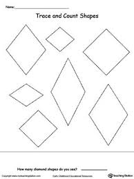 Trace And Count Diamond Shapes Shapes Worksheets Shapes Preschool Shapes Worksheet Kindergarten