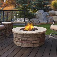 Another issue that fire pits present in a wood deck are sparks and. Real Flame Sedona 43 In X 17 In Round Fiber Concrete Propane Fire Pit In Buff With Natural Gas Conversion Kit C11810lp Bf The Home Depot