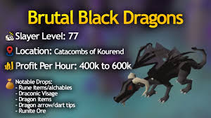 Requiring level 77 slayer in order to be damaged, they are a tougher version of black dragons and as such can be killed as an alternative for a black dragon slayer task. Most Profitable Slayer Tasks In Osrs